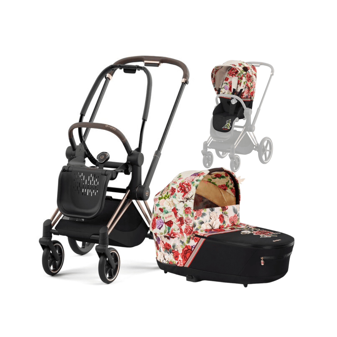 CYBEX Kombikinderwagen Fashion - Rosegold - Spring Blossom Light - CYBEX Kombikinderwagen Fashion Rosegold Spring Blossom Light bei babybrands.de kaufen ✓ sicher, einfach & bequem online bestellen ✓